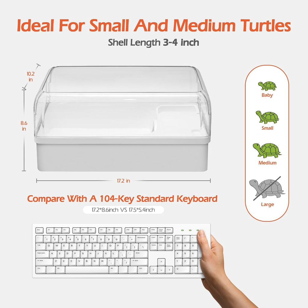 azv turtle tank starter kit,6.57 gallon habitat for shown in use