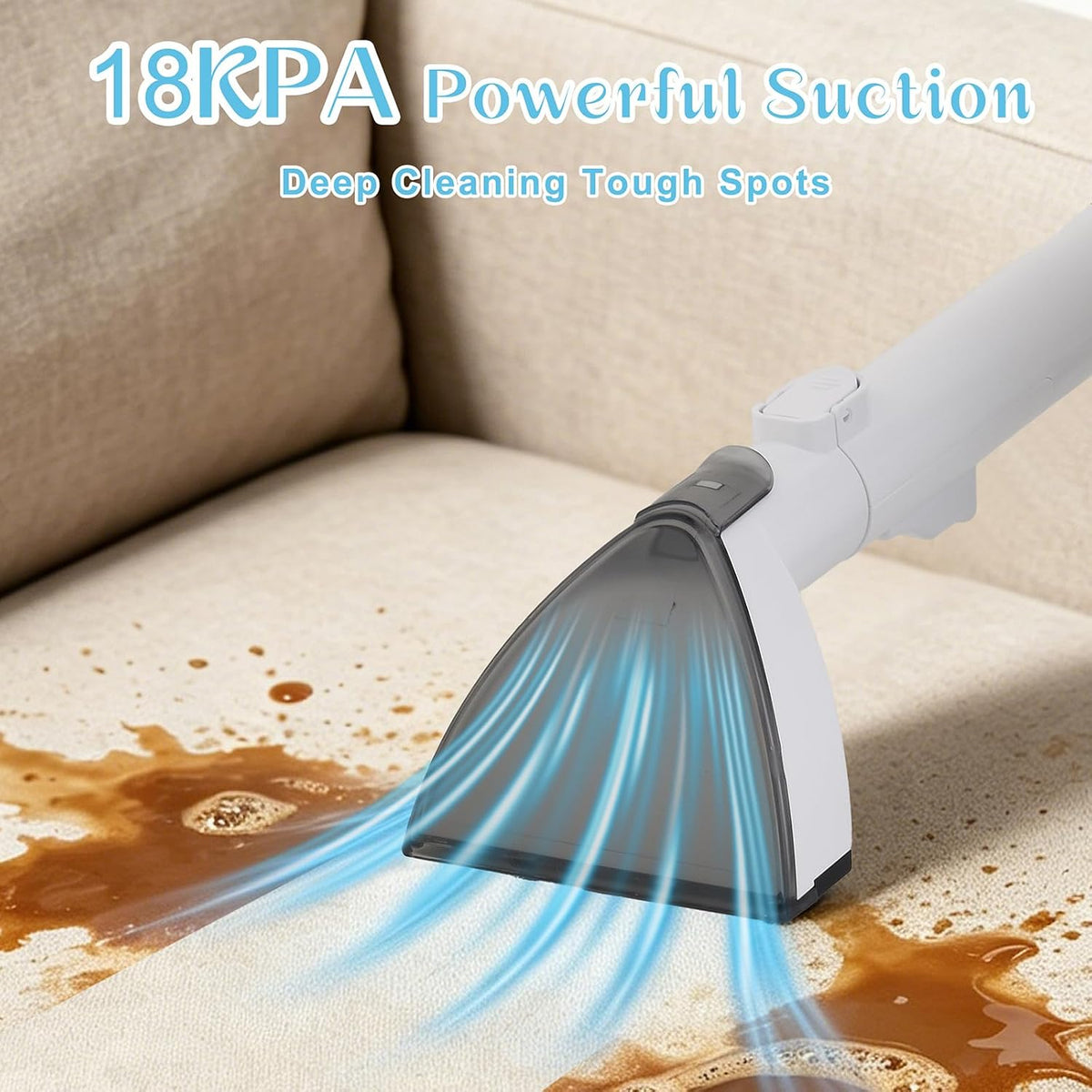 18kpa carpet cleaner machine, portable carpet and upholstery shown in use