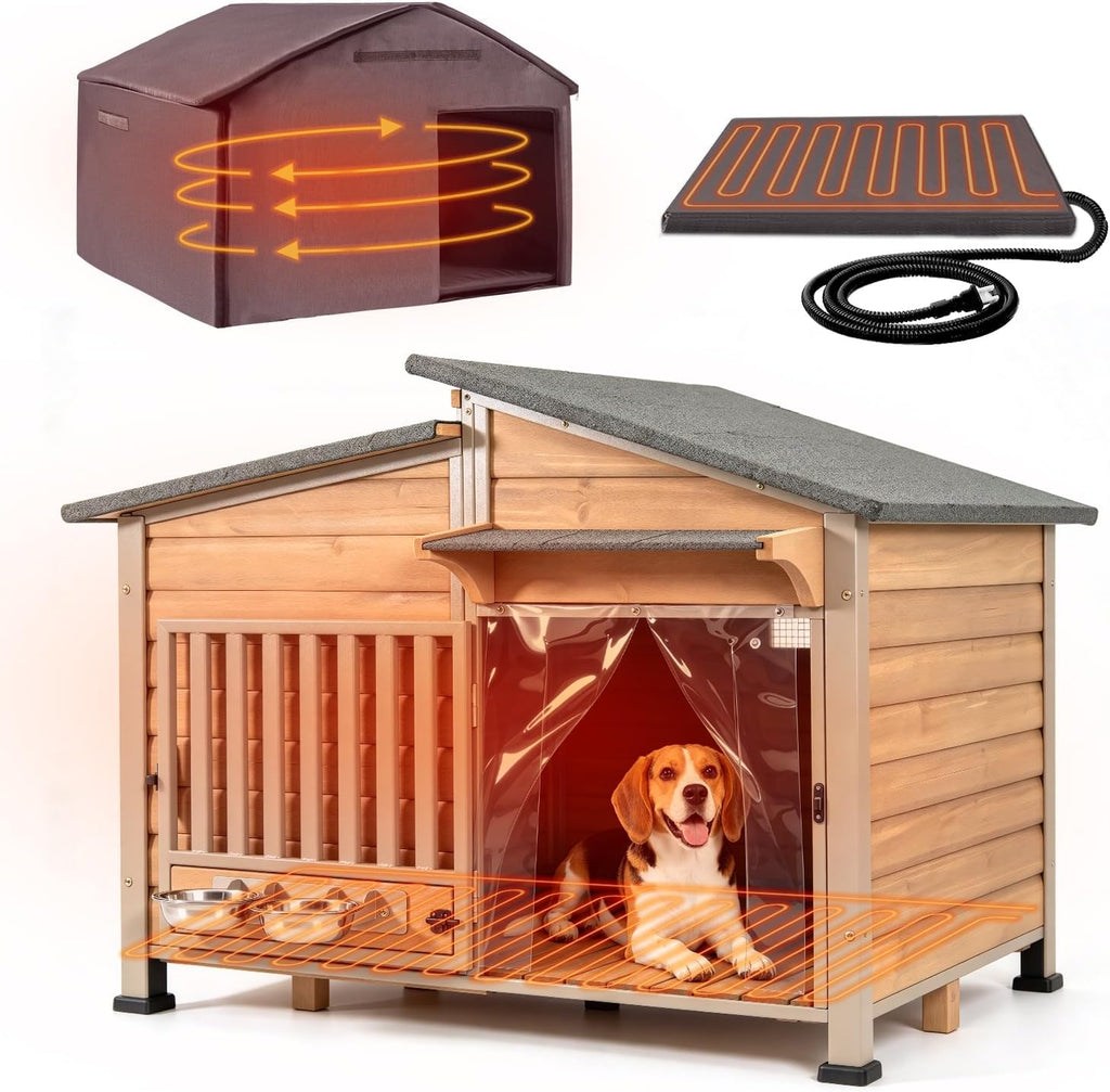gutinneen heated dog house outdoor for large dogs, main product view