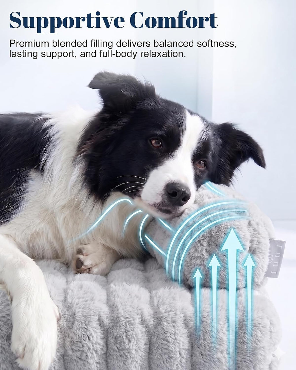 calming dog bed/mat for couch,faux rabbit fur pet shown in use