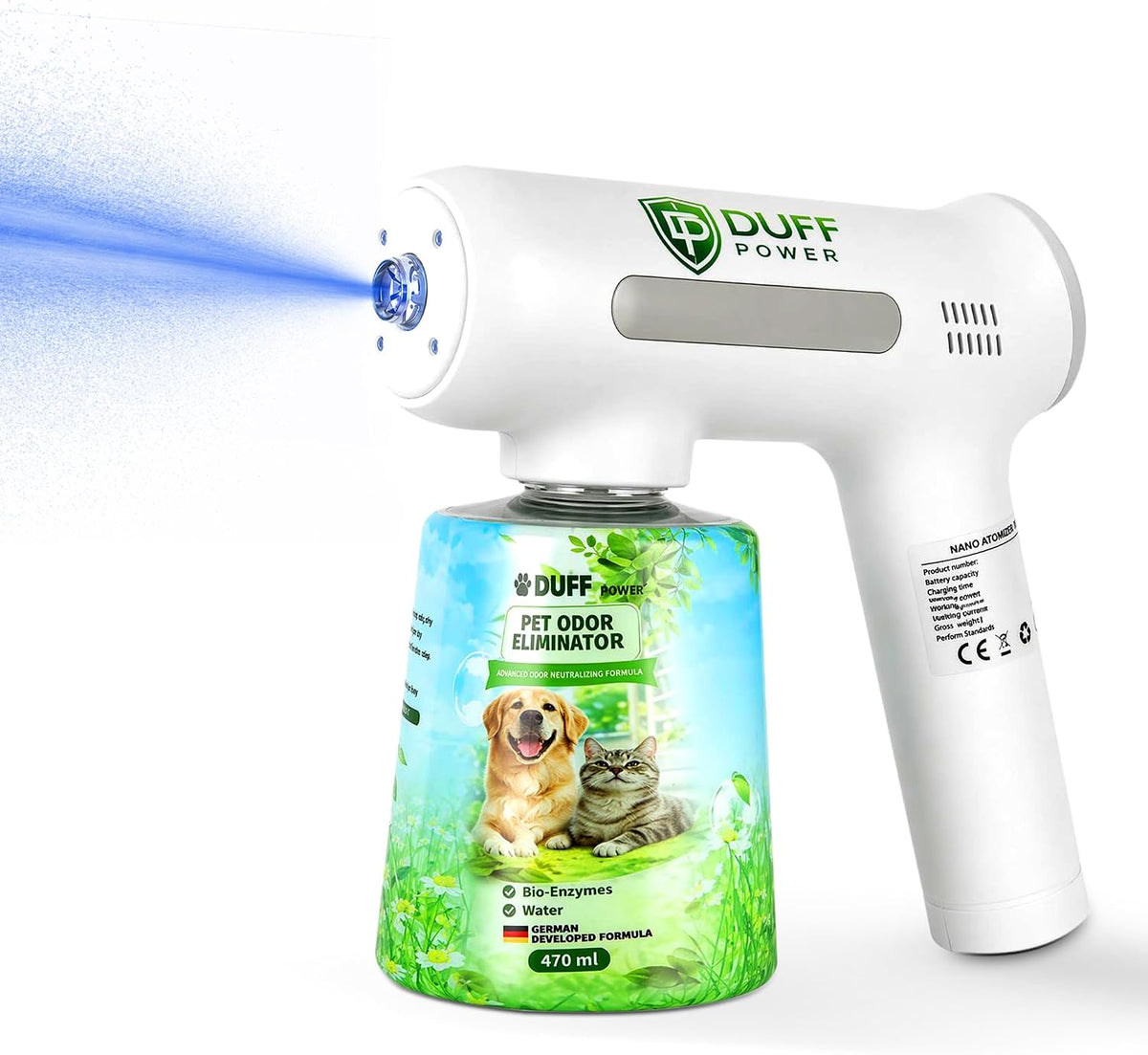 duff power nano blue light pet odor eliminator, main product view