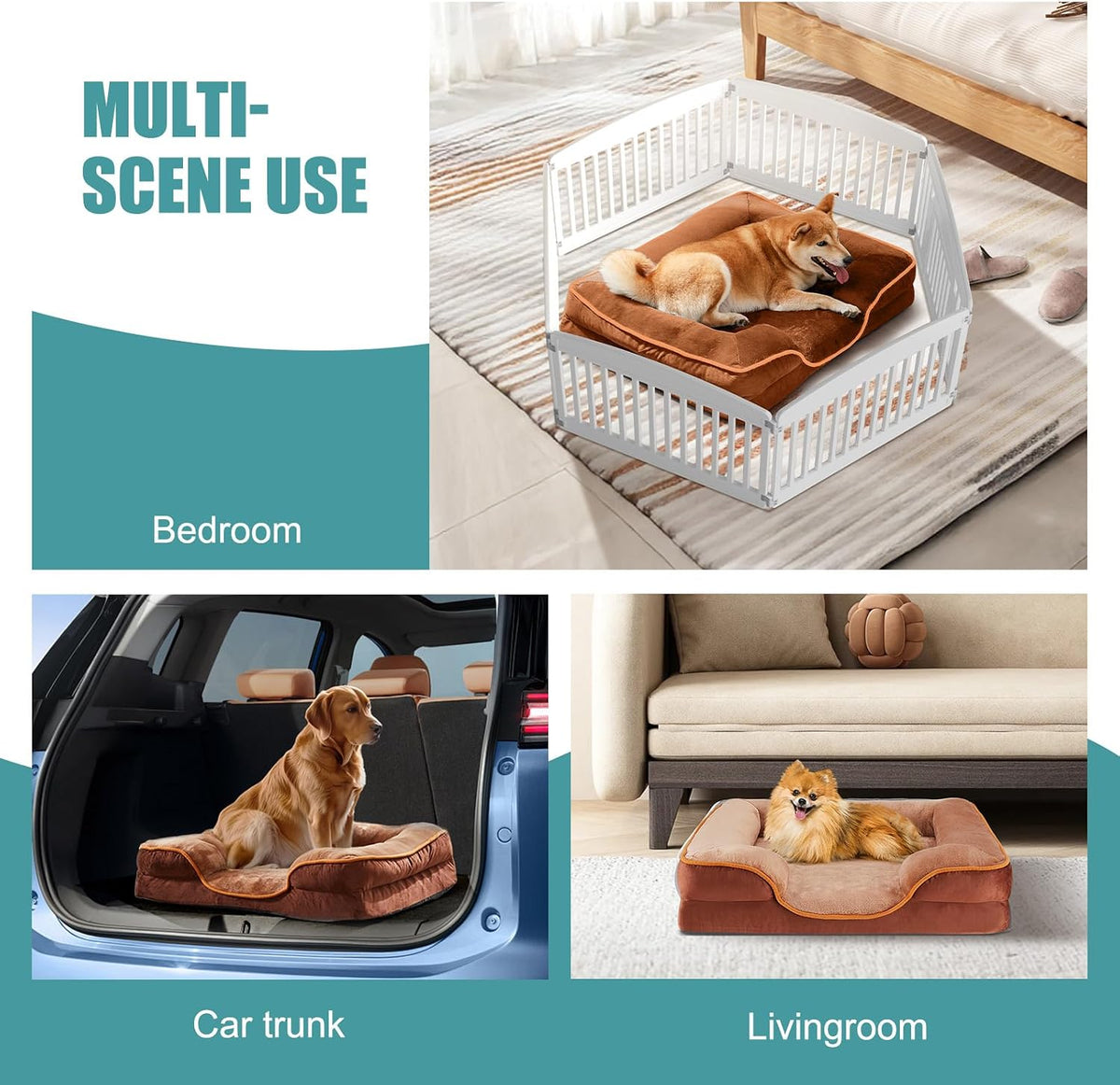 sweetcrispy orthopedic large dog bed, waterproof pet sofa on a desk or shelf