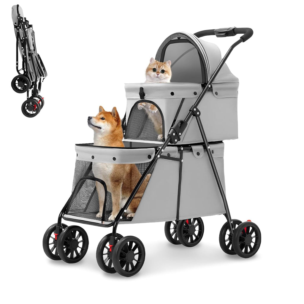 double pet stroller for medium small dogs and, main product view
