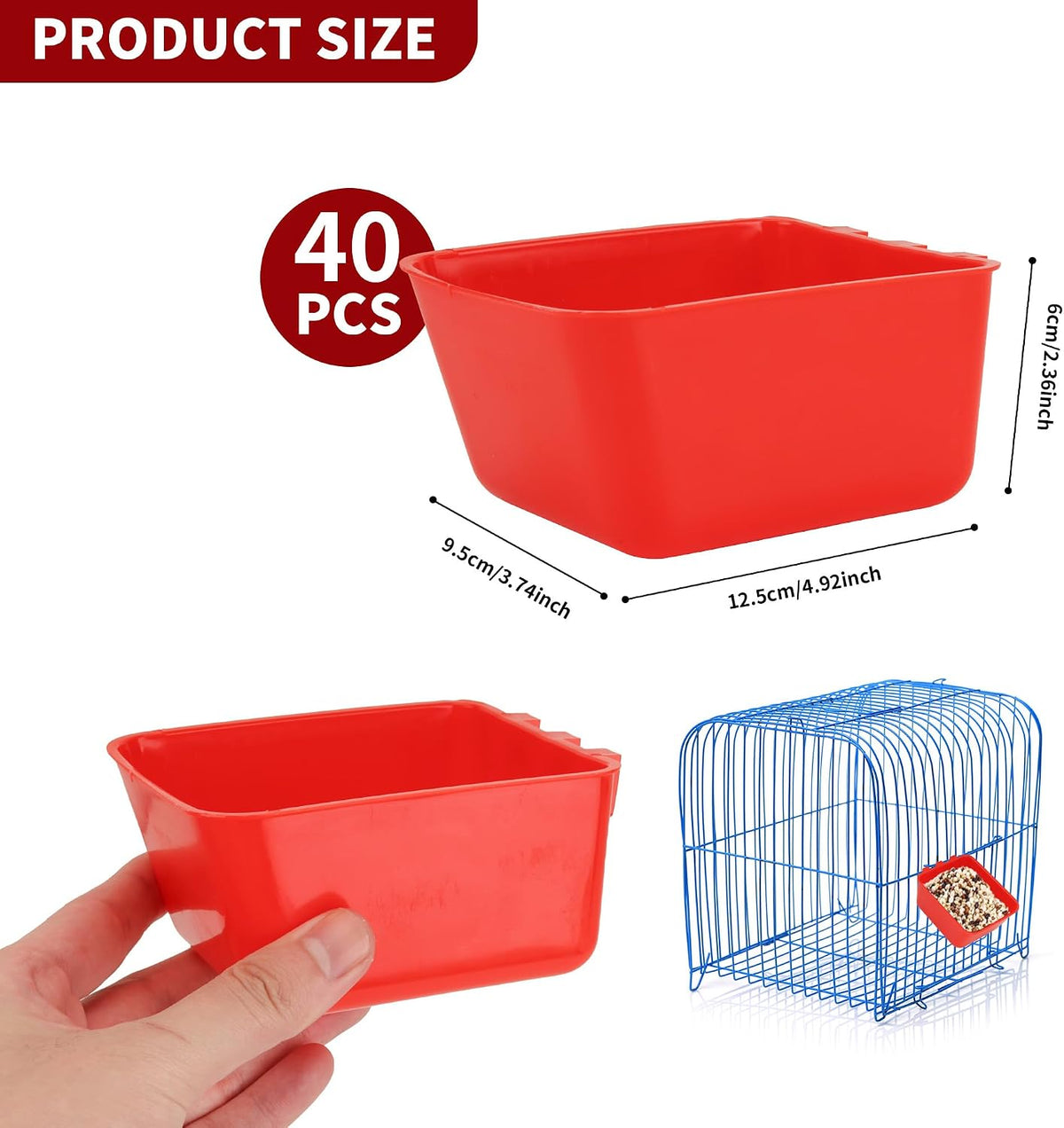 cage cups chicken feeder cups 16 oz hanging shown in use