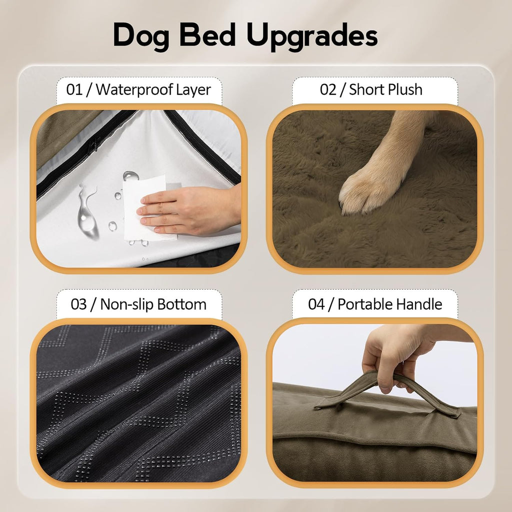 mekiy orthopedic waterproof dog bed with sides for showing dimensions