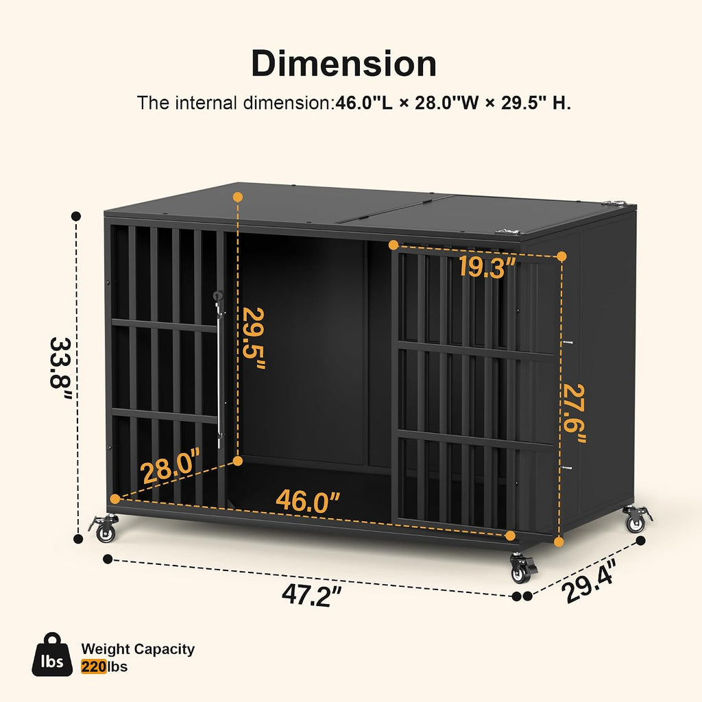 rexwelten 48" heavy duty dog crate for large, package contents