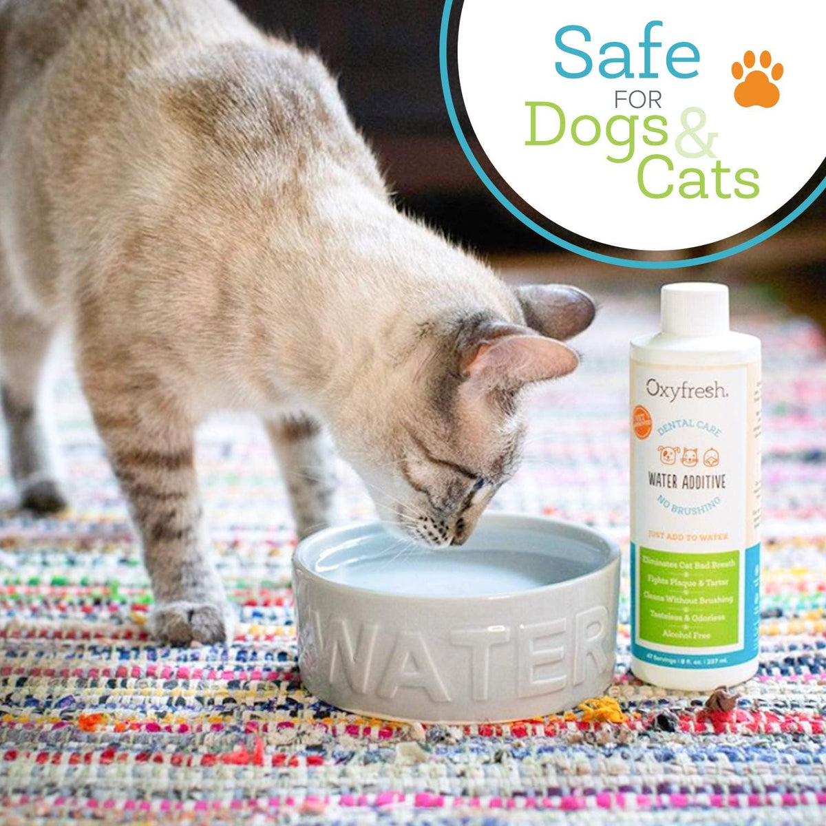 oxyfresh premium pet dental care solution pet water, close-up detail