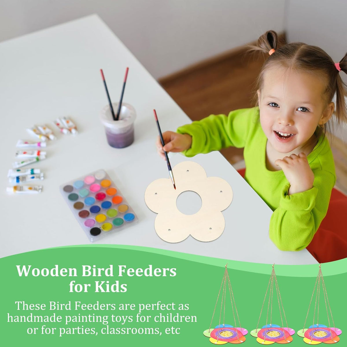 doublefill bird feeder craft kit for kids, diy showing dimensions