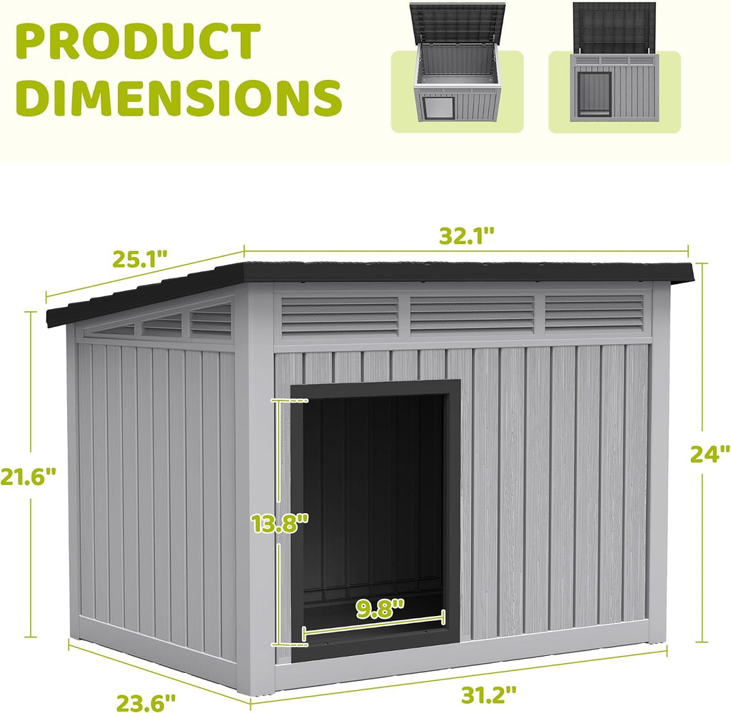 bifanuo outdoor indoor dog house for small to, side view