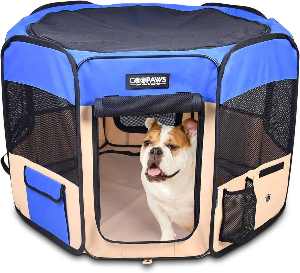 jespet soft dog playpen, portable pet exercise pen, main product view