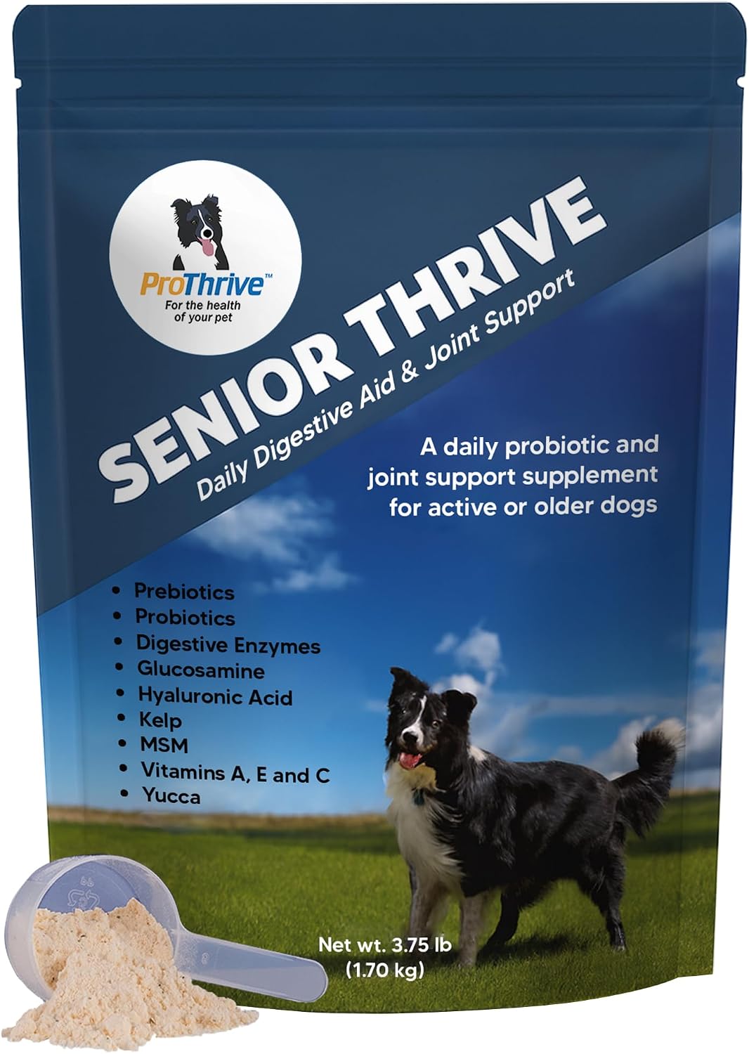 prothrive senior dog digestive & joint supplement shown in use