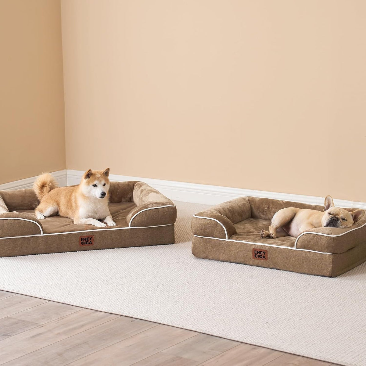 eheyciga orthopedic dog beds large sized dog, waterproof, front angle view