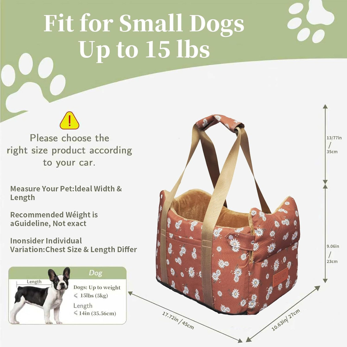 dog car seat for small dogs 5-15 lbs,cofe, close-up detail