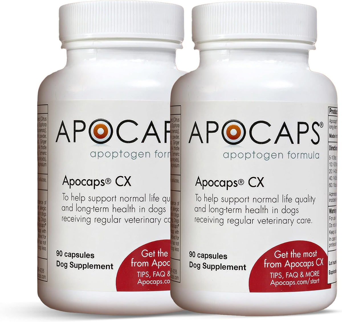 apocaps cx apoptogen formula for dogs (180 capsules), main product view