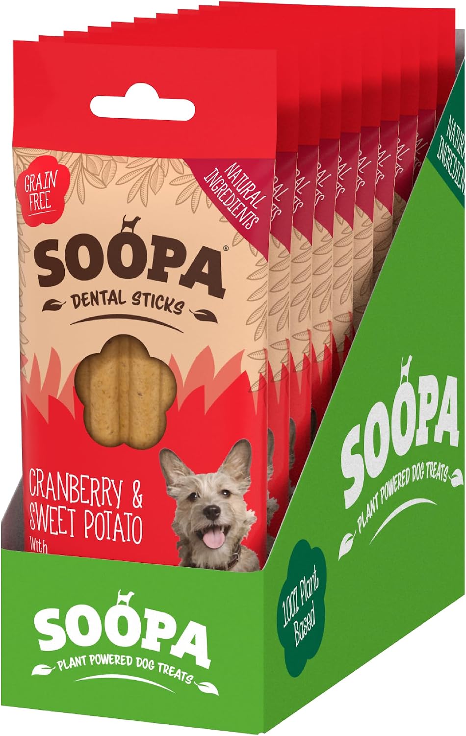 soopa pets cranberry and sweet potato dental dog, main product view