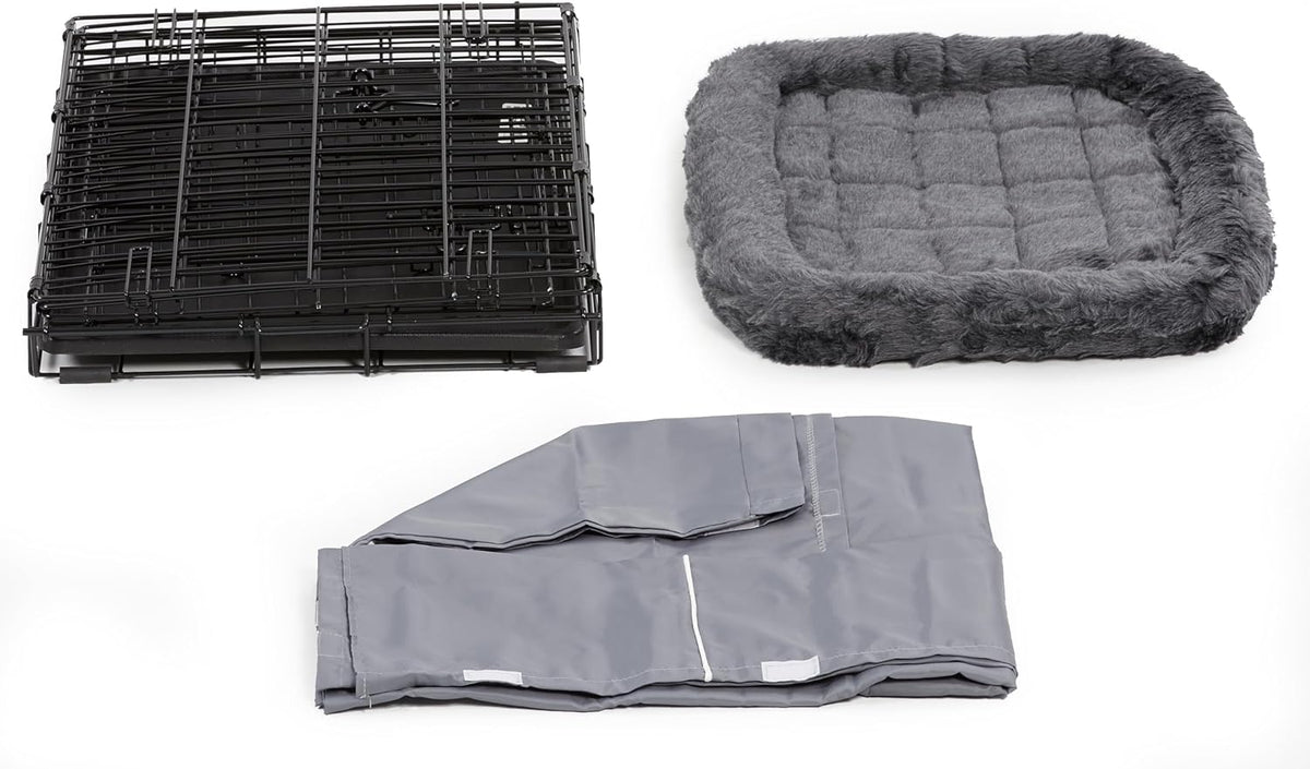 midwest homes for pets double door 24-inch dog, side view