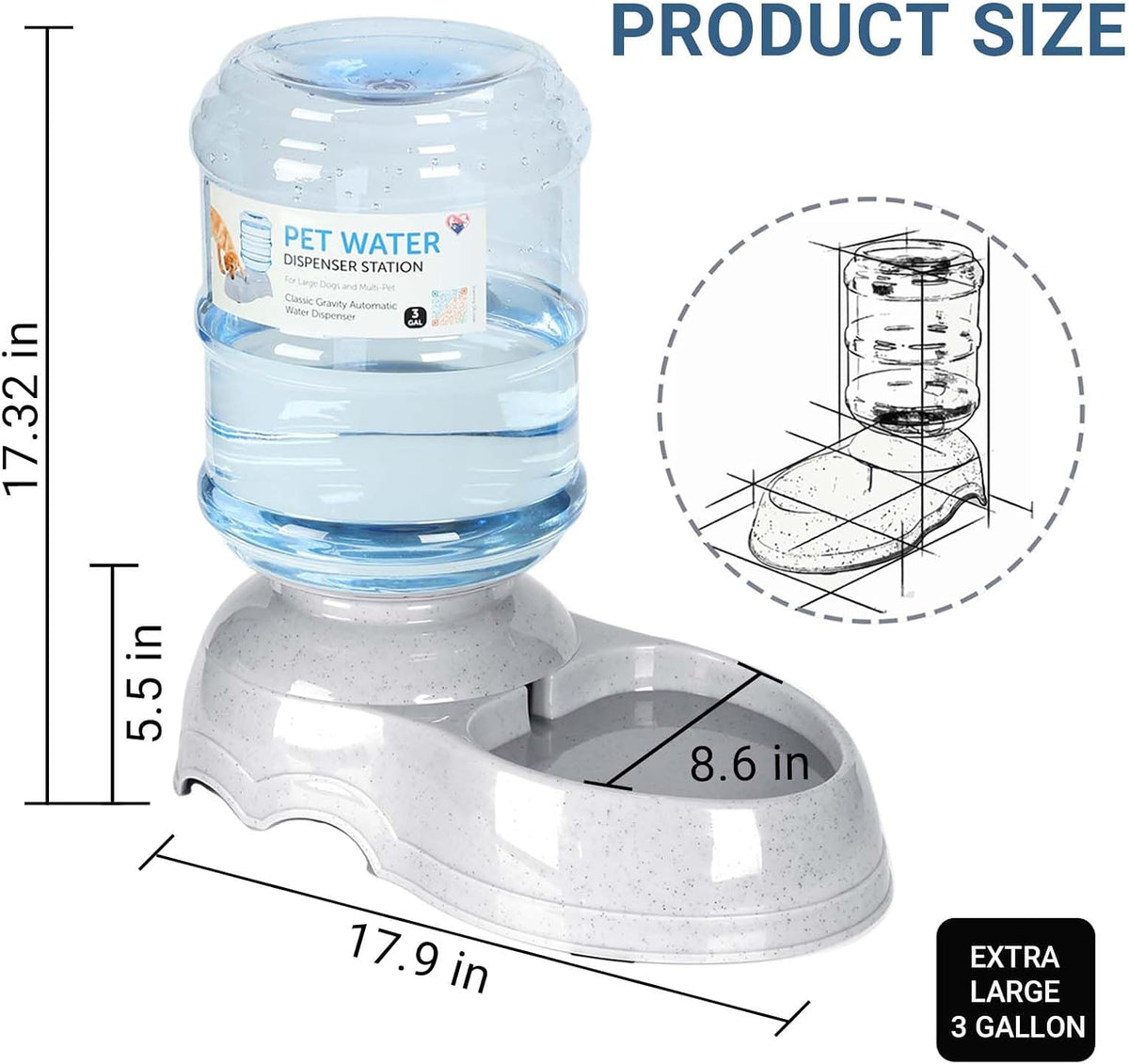3 gallon dog water dispenser for large dogs shown in use