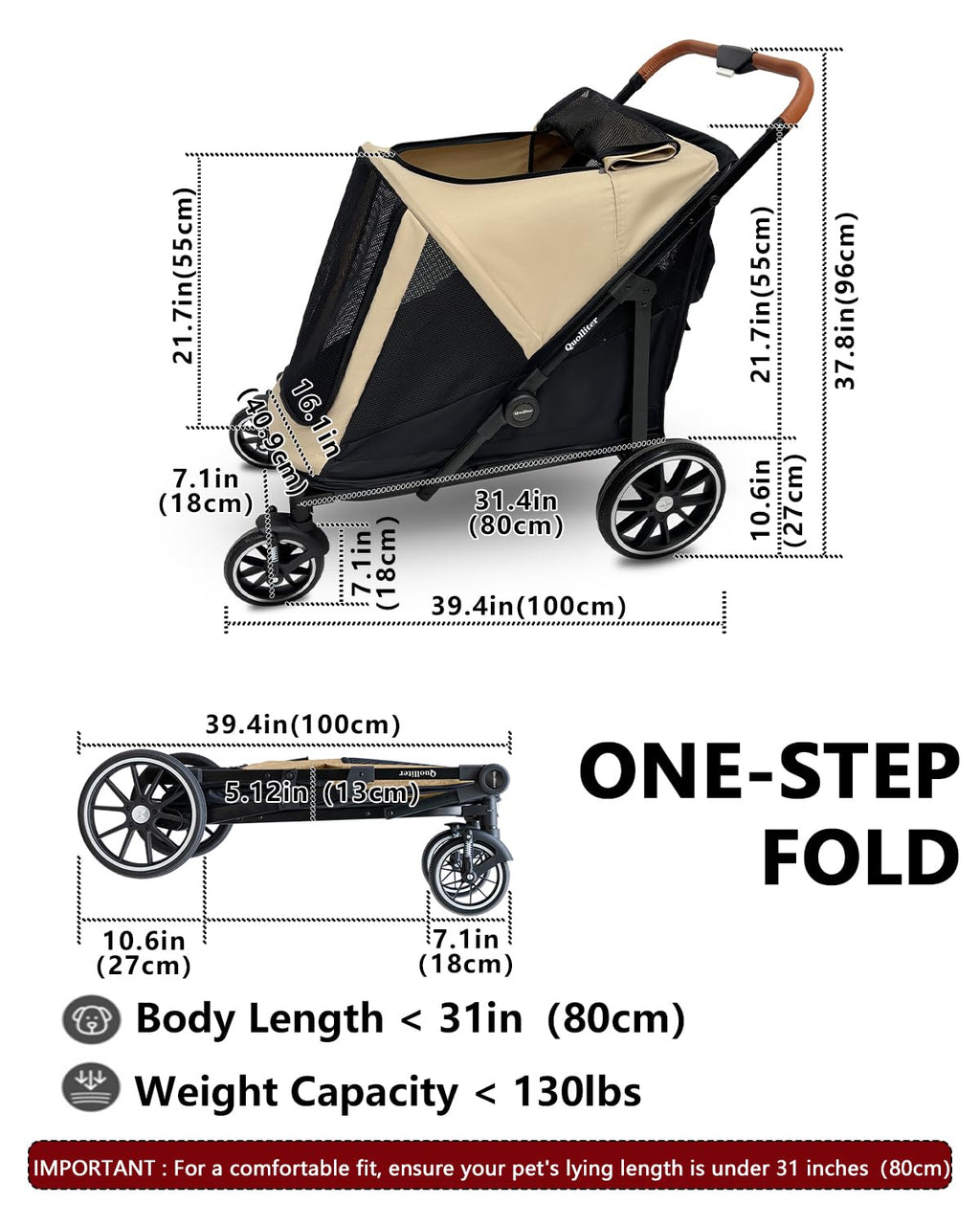 dog stroller for large & medium dogs, up, package contents