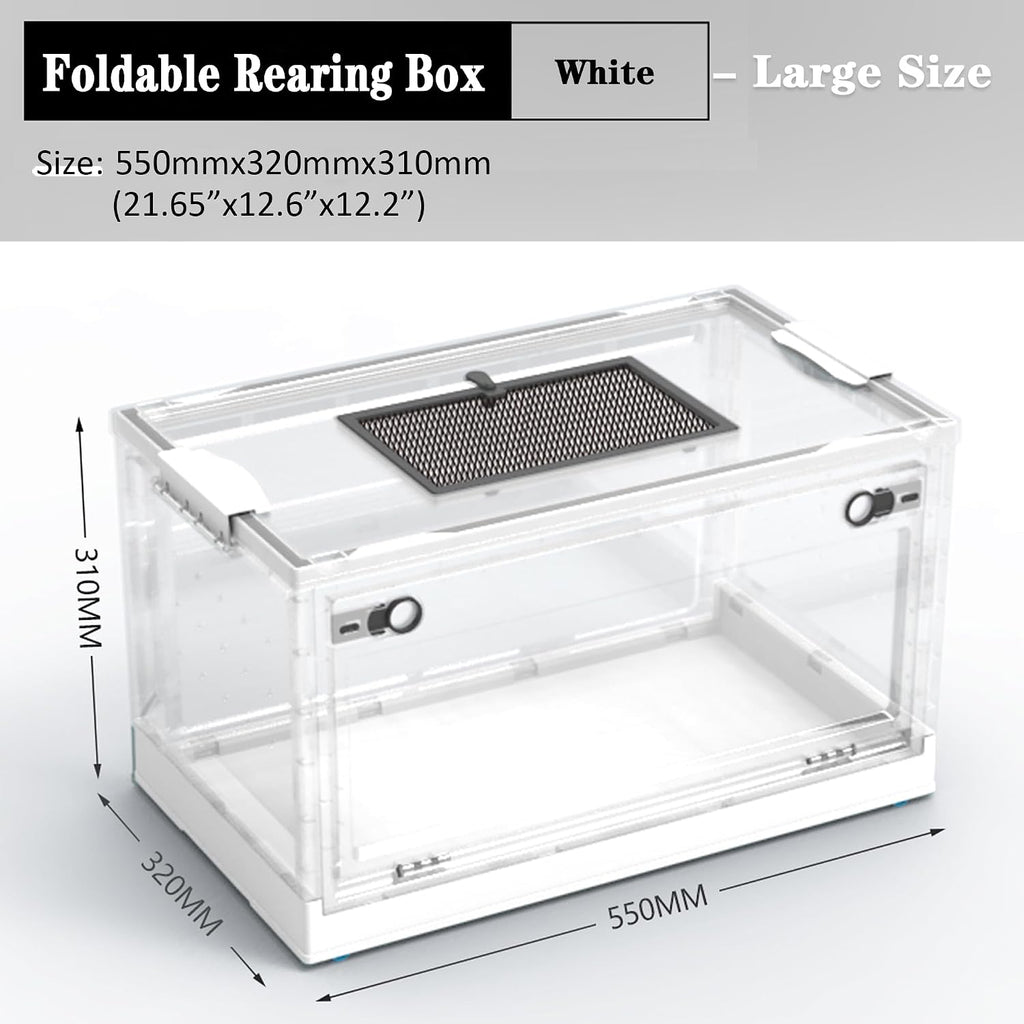 dutiplus large snake reptile tank, habitat cages,white, 21.65"x12.6"x12.2", side view