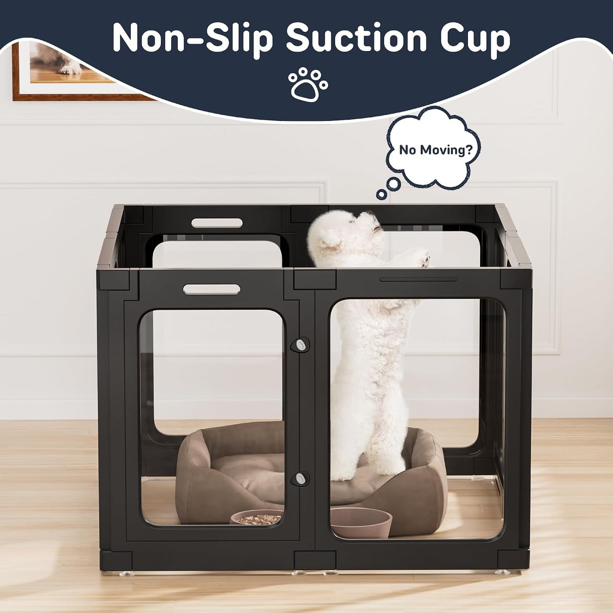 jalove dog playpen, 24" acrylic plastic pet playpen, close-up detail