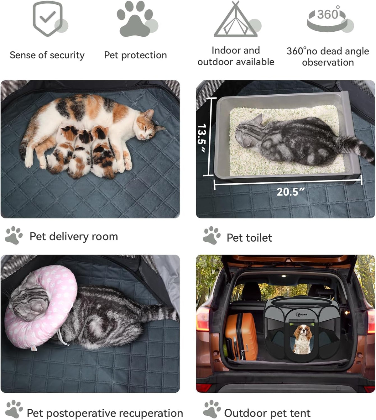 siedihit playpen for middle dog cat, dogs tent, close-up detail