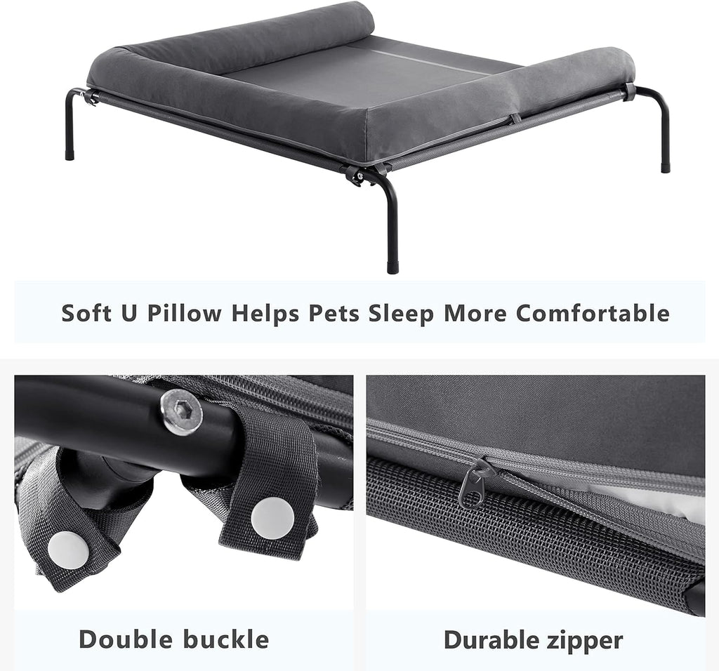 western home cooling elevated dog bed for large, side view