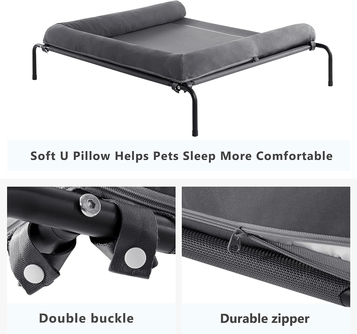 western home cooling elevated dog bed for large, side view
