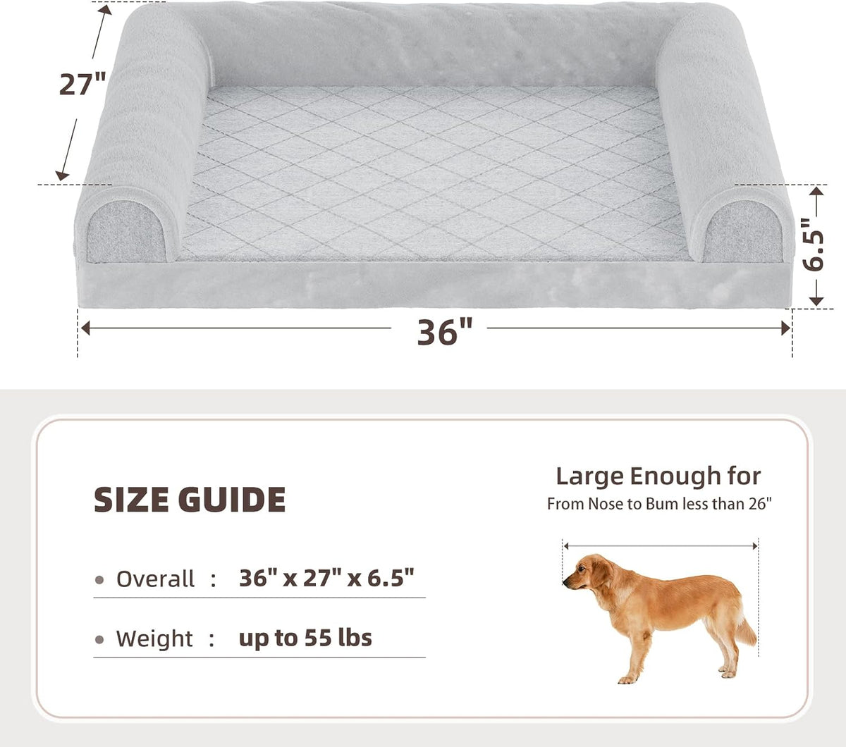 simple trending orthopedic large dog bed, waterproof pet, close-up detail