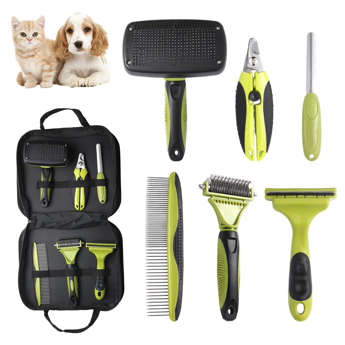 dog and cat grooming kit, versatile tools including, main product view
