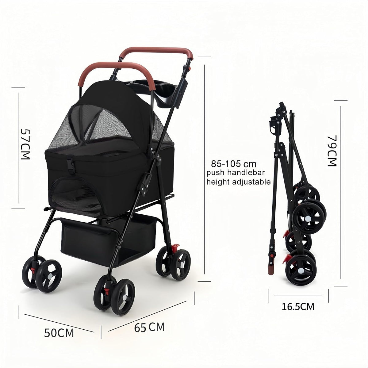 pet stroller-folding 4 wheels cat/dog stroller for medium, package contents