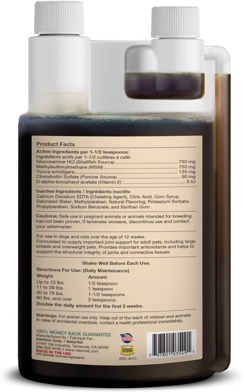 naturvet glucosamine ds plus level 2 moderate care shown in use