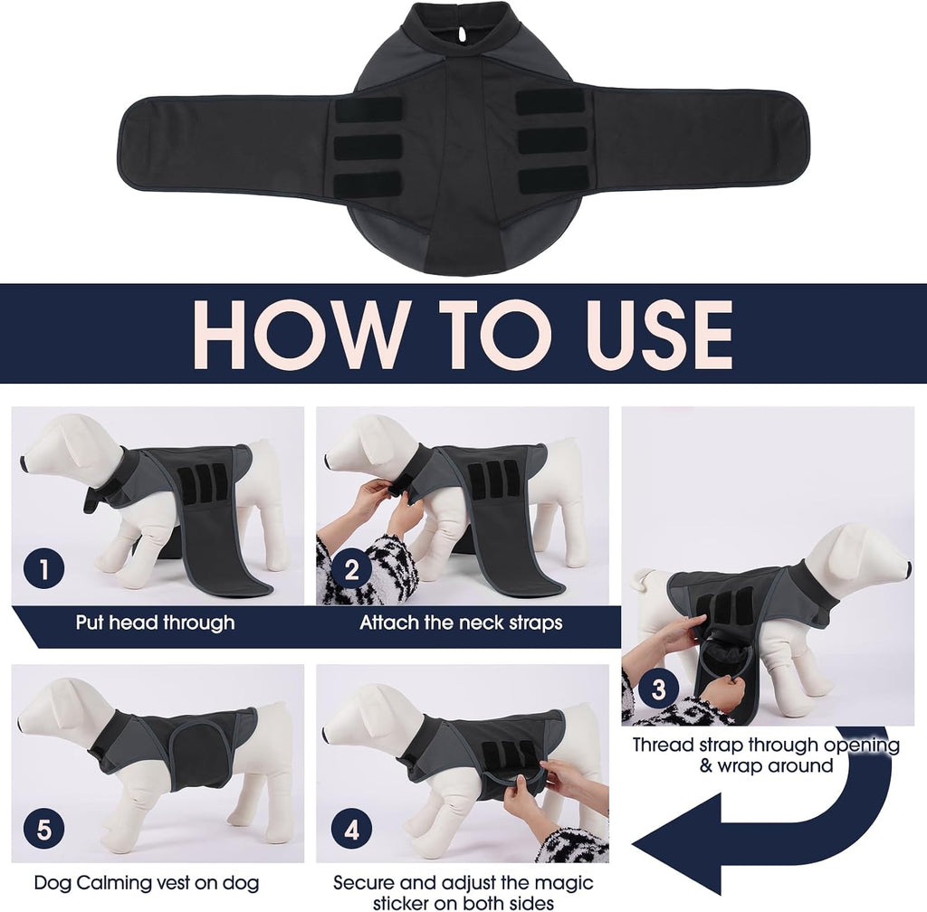 iecoii dog thunder jacket anxiety calming vest, storm, package contents