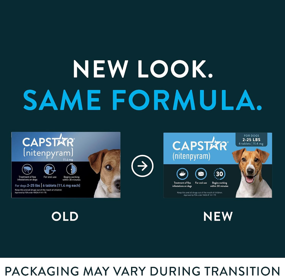 capstar oral flea tablets dogs 2-25 lbs, nitenpyram shown in use