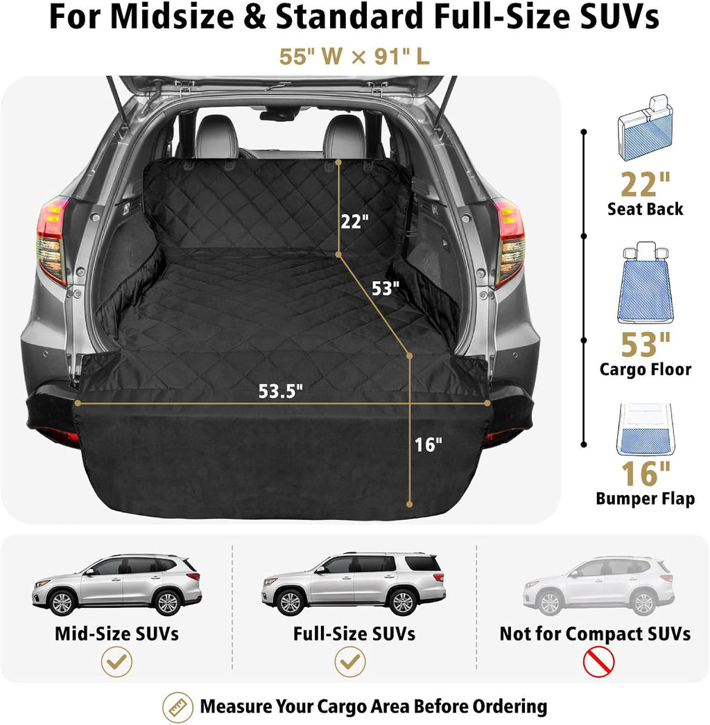 suv cargo liner for dogs - trunk cover shown in use