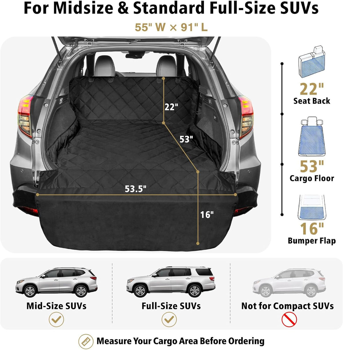 suv cargo liner for dogs - trunk cover shown in use