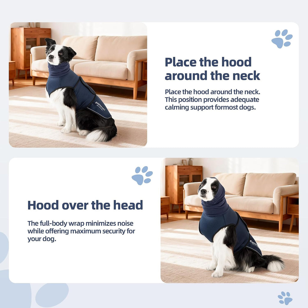 dog anxiety vest–dog calming shirt for noise,separation,blue,l(22-33lbs), package contents