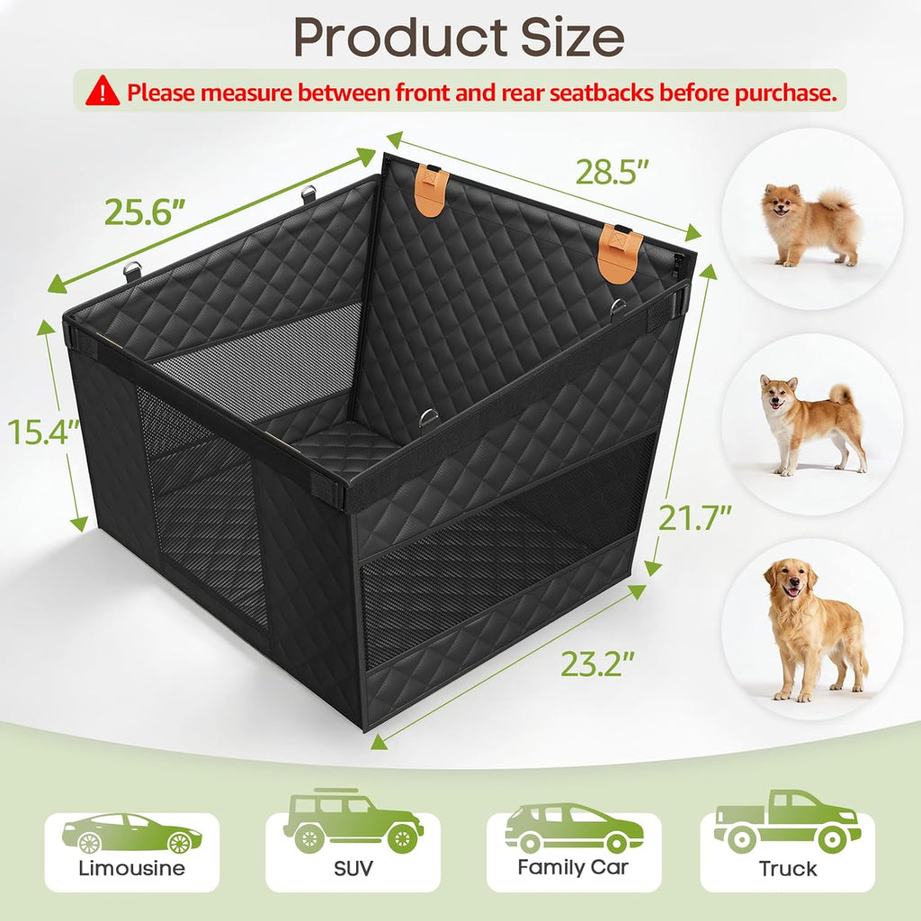 dog car seat for large medium dogs, hard shown in use
