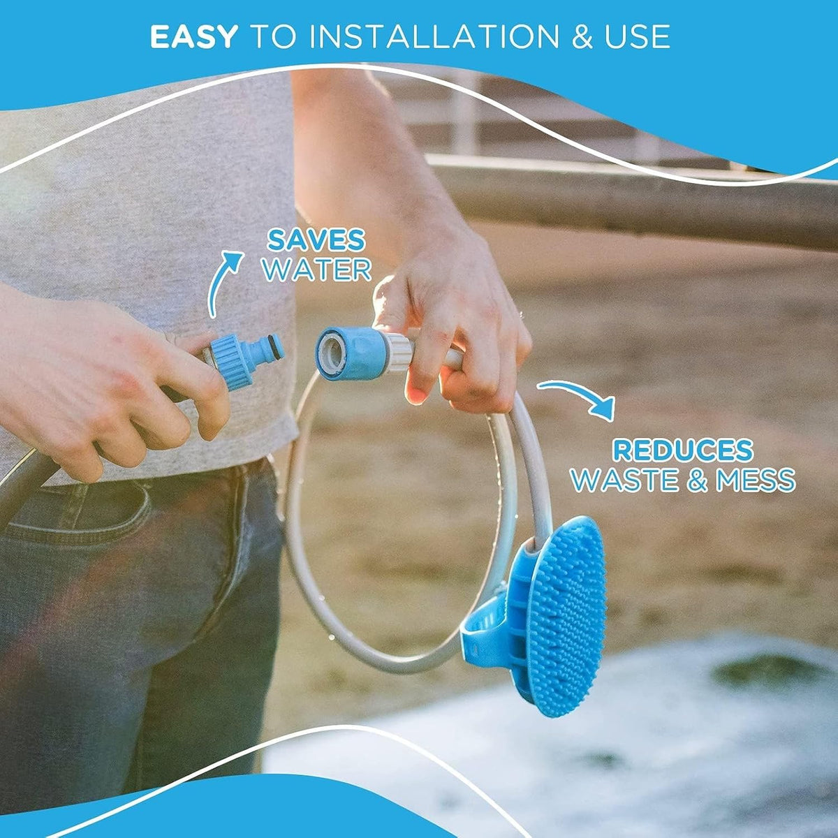 aquapaw 5-in-1 horse & dog bath brush &, close-up detail