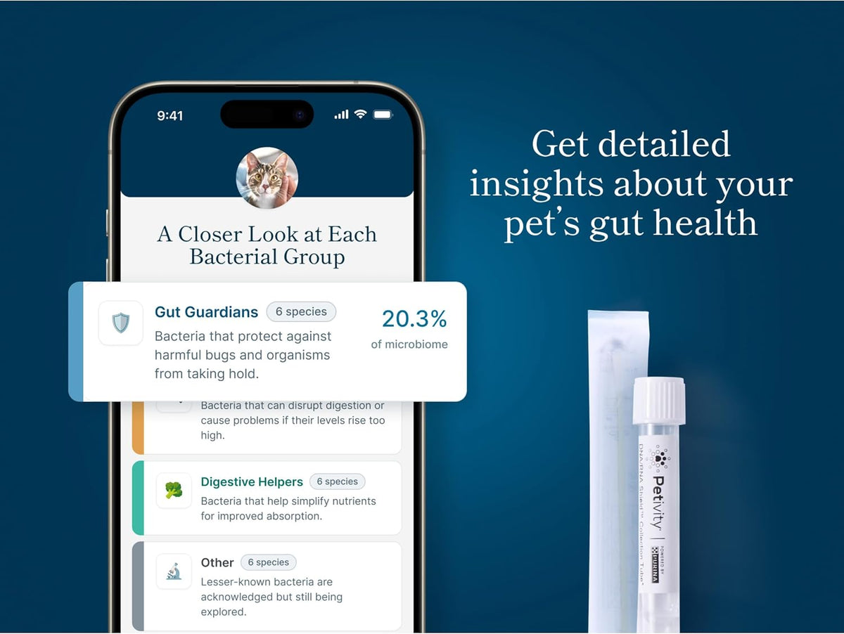 purina petivity comprehensive microbiome analysis kit for cats showing dimensions