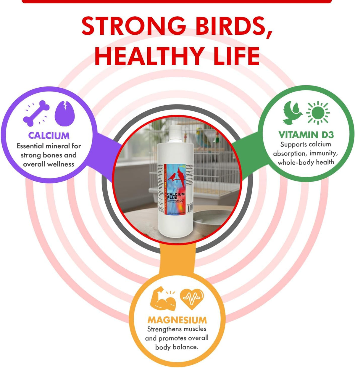 morning bird calcium plus liquid for birds –, close-up detail