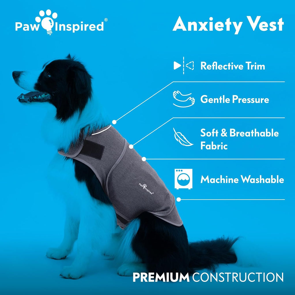paw inspired dog anxiety vest, small showing dimensions