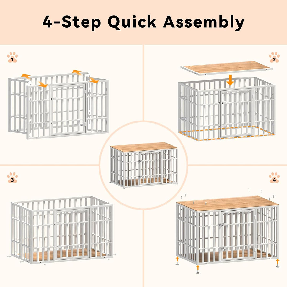 snuowu 46 inch heavy duty dog crate furniture shown in use
