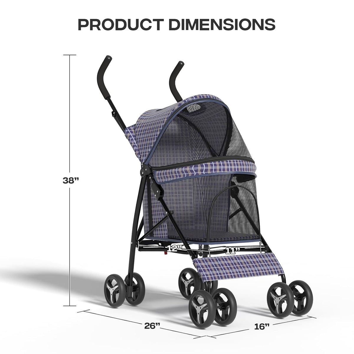dog stroller for small dogs 10 lbs -22lbs shown in use