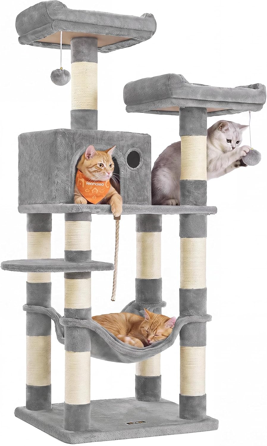 feandrea cat tree, 55.8-inch large cat tower, multi-level, main product view