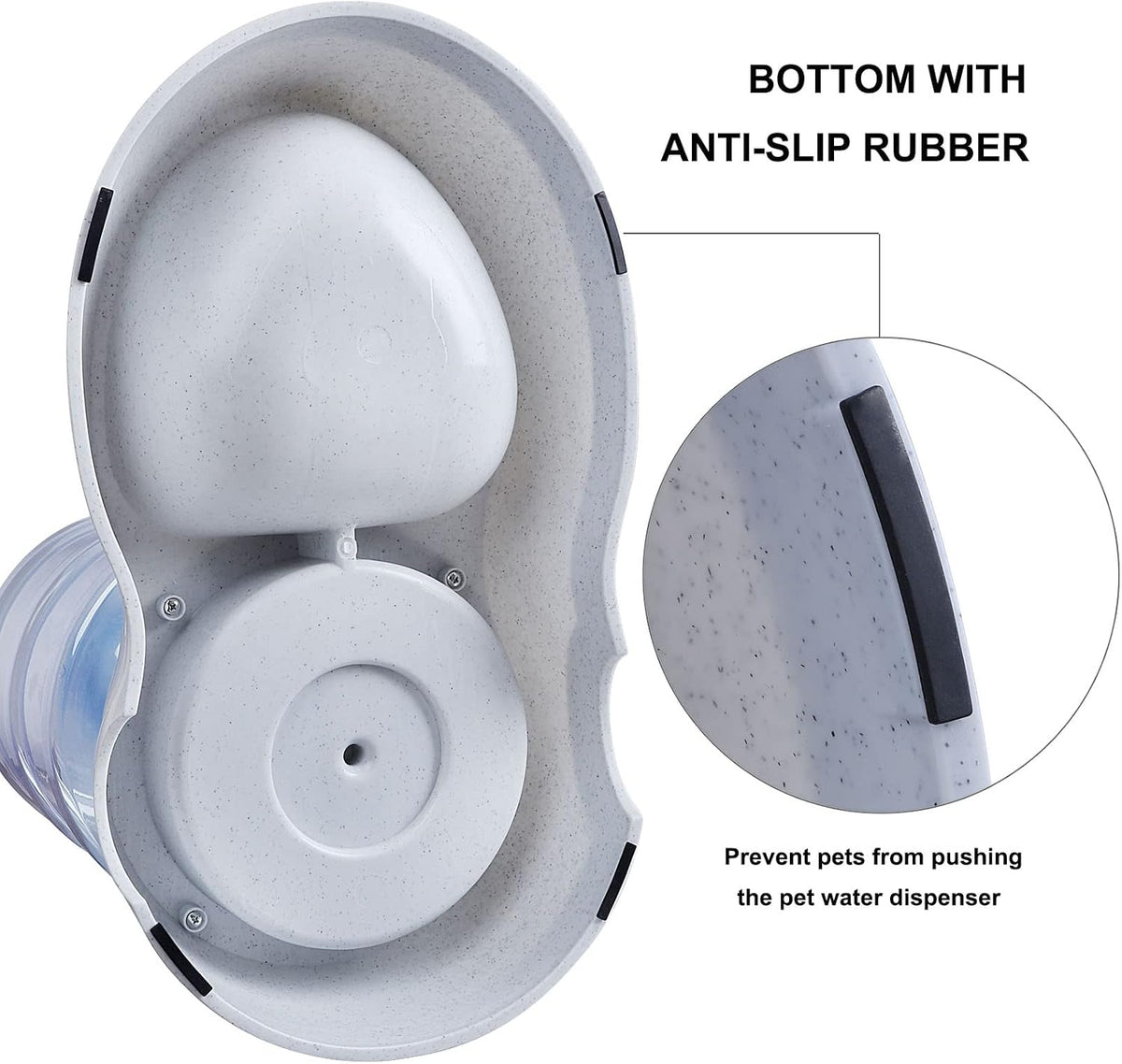 pet water dispenser station - 3 gallon/11l replenish, side view