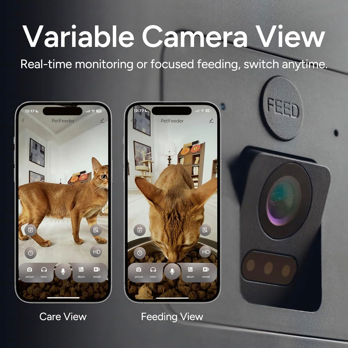 automatic cat feeder with camera: 6l automatic dog, close-up detail