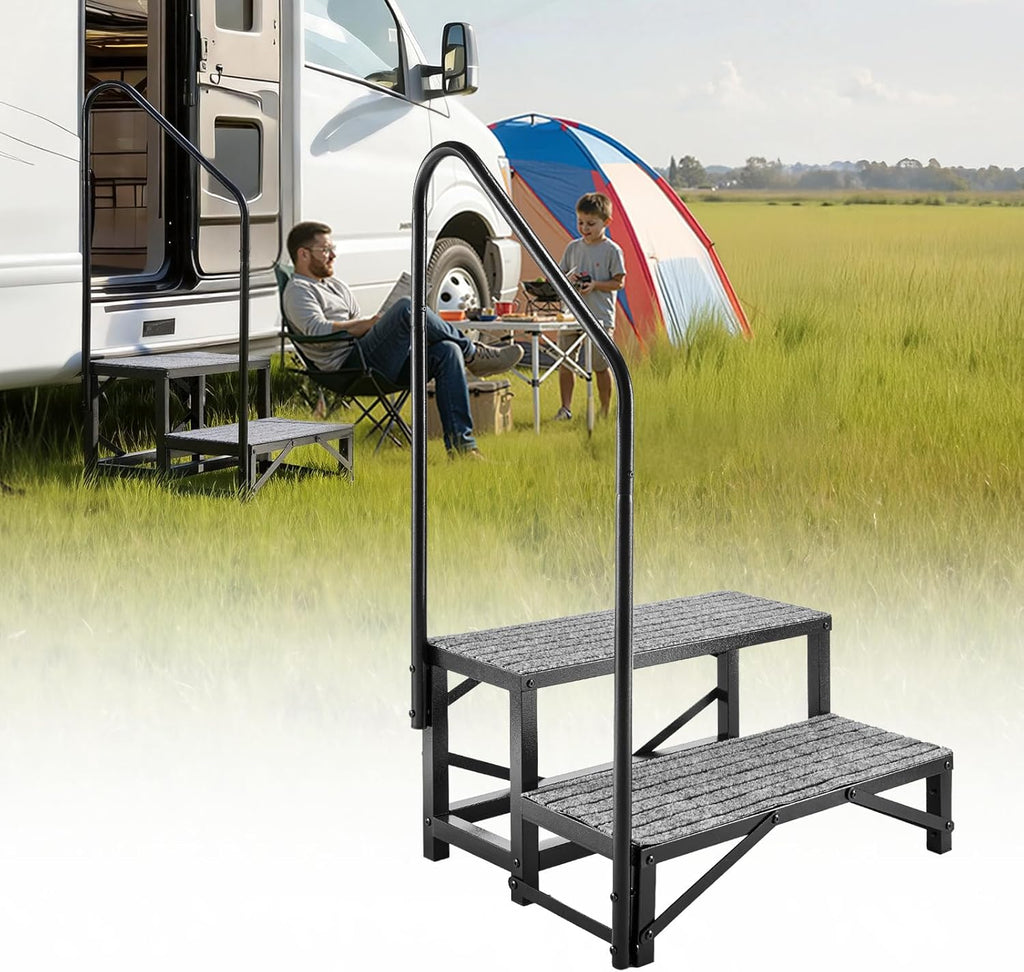 vevor rv steps with handrail, 2 steps, 660, main product view