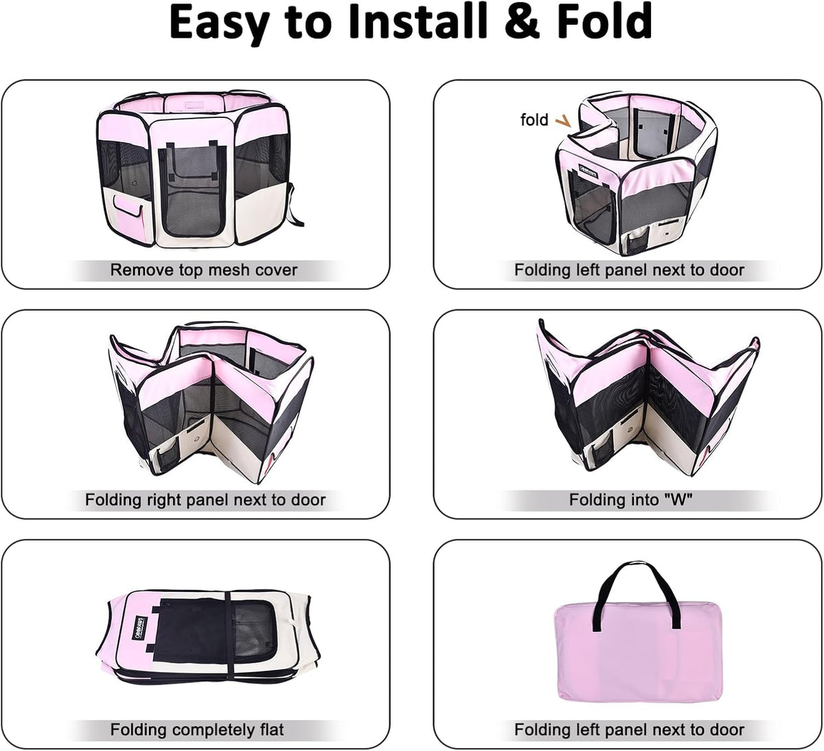 jespet soft dog playpen, portable pet exercise pen, close-up detail