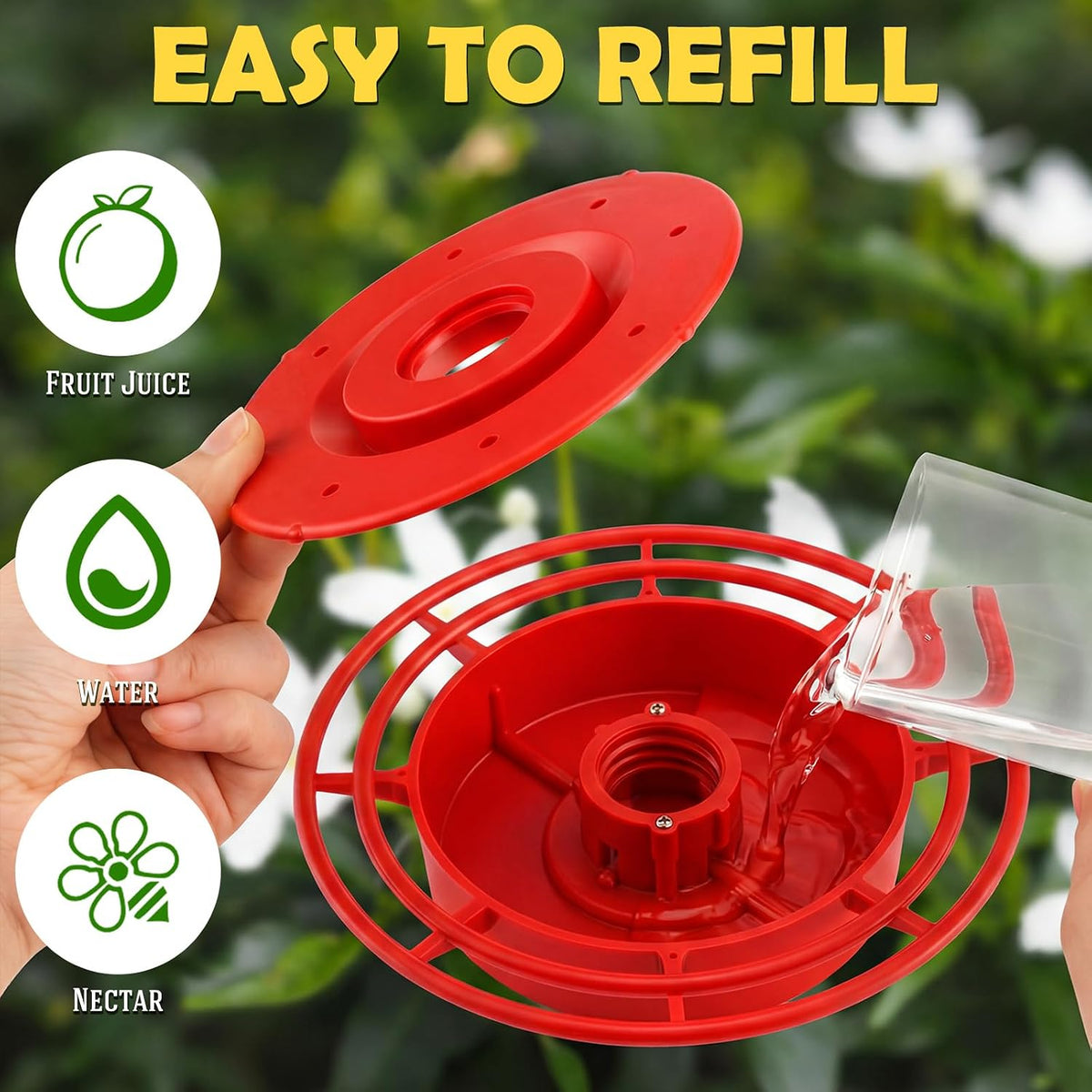 lemonroad 2 sets hummingbird feeder replacement bottom set, close-up detail