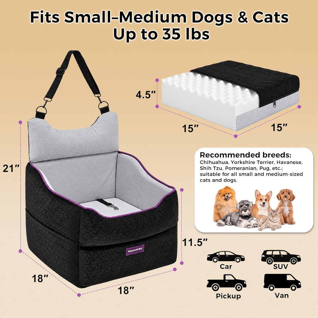 elevated dog car seat, dog booster car seat, package contents